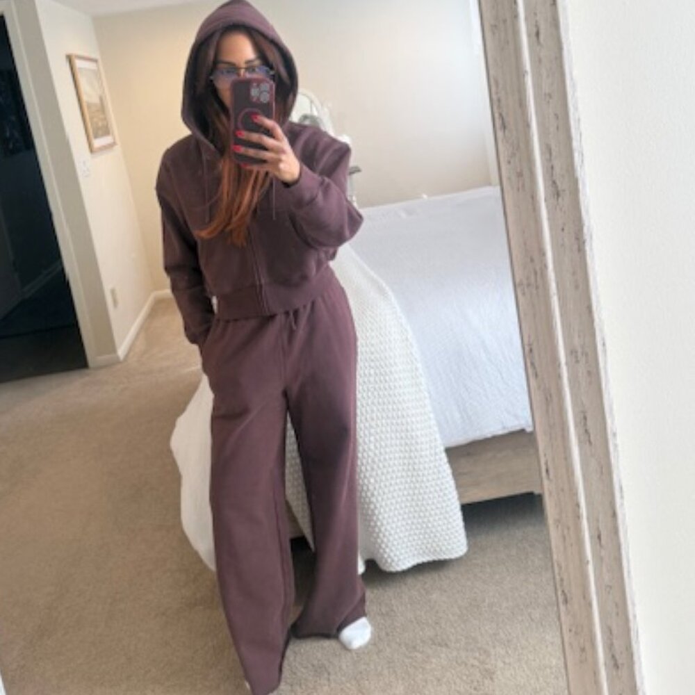 Aritzia Sweatfleece Boxy Hoodie and Mega Flutter Pants